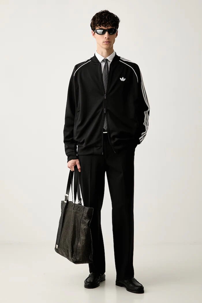 adidas Originals суичър с цип мъжки Adicolor Classic черен KR1342