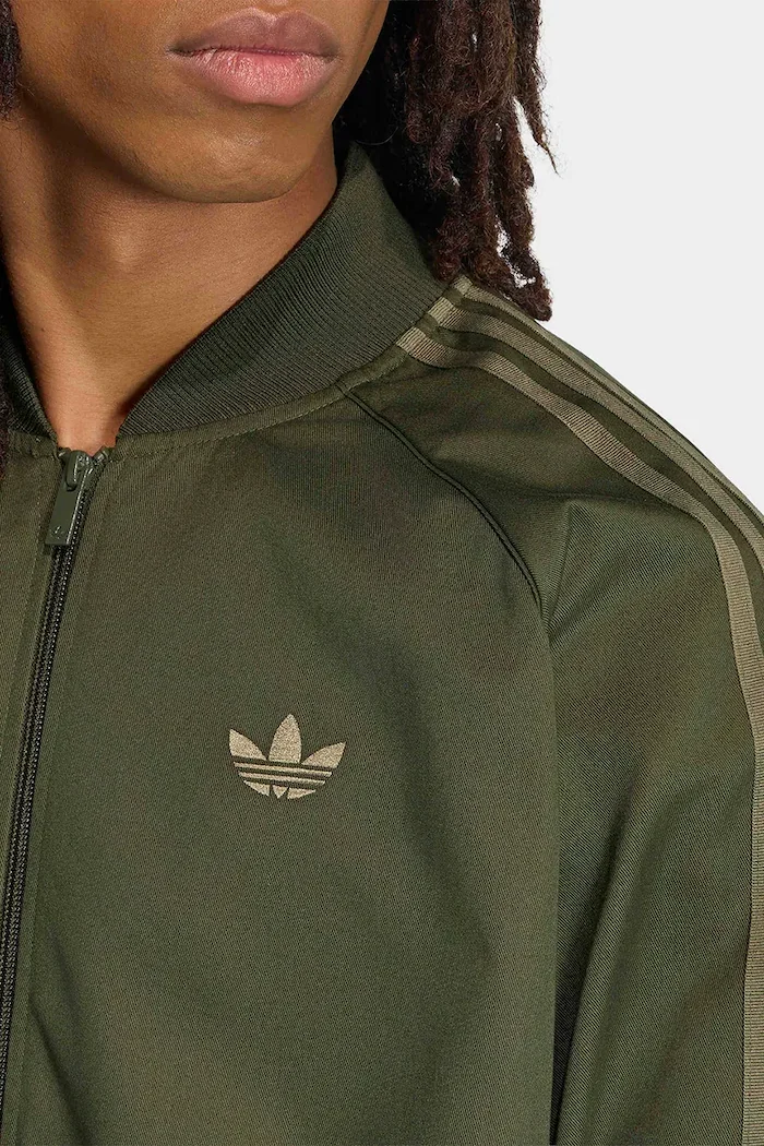 adidas Originals суичър с цип мъжки Adicolor Classic зелен KR1370