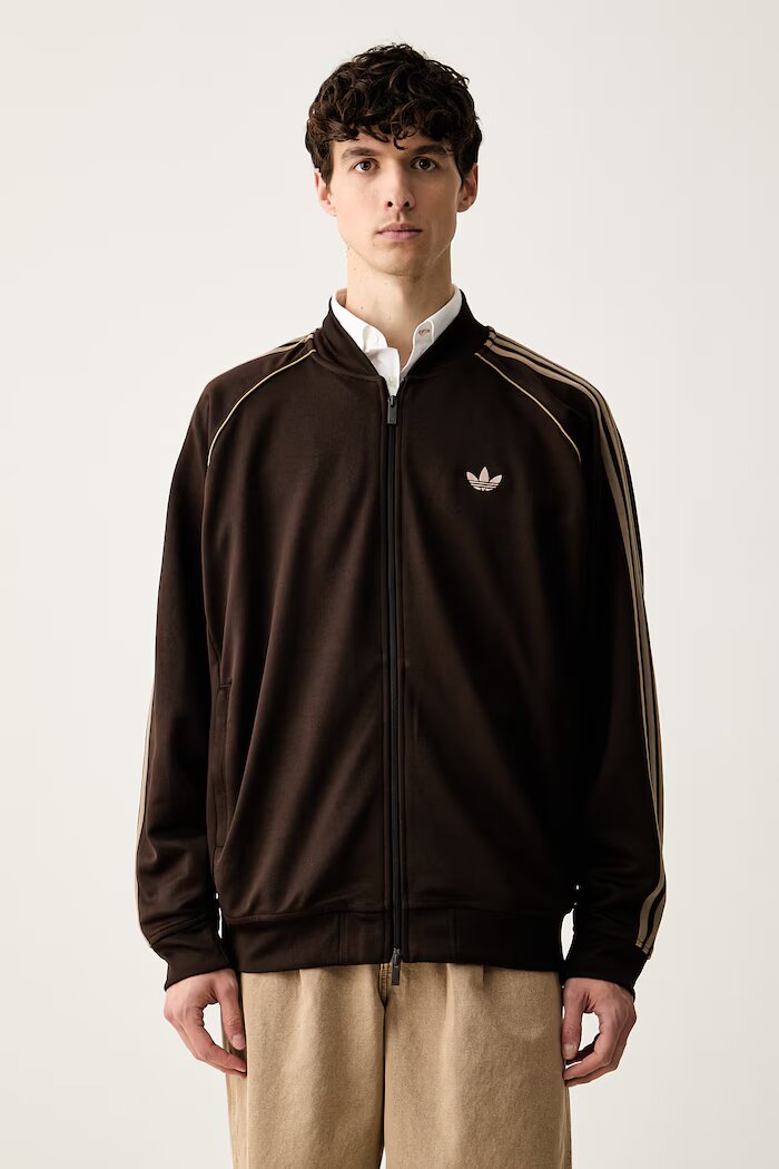 adidas Originals суичър с цип мъжки Adicolor Classics Loose кафяв KS4957