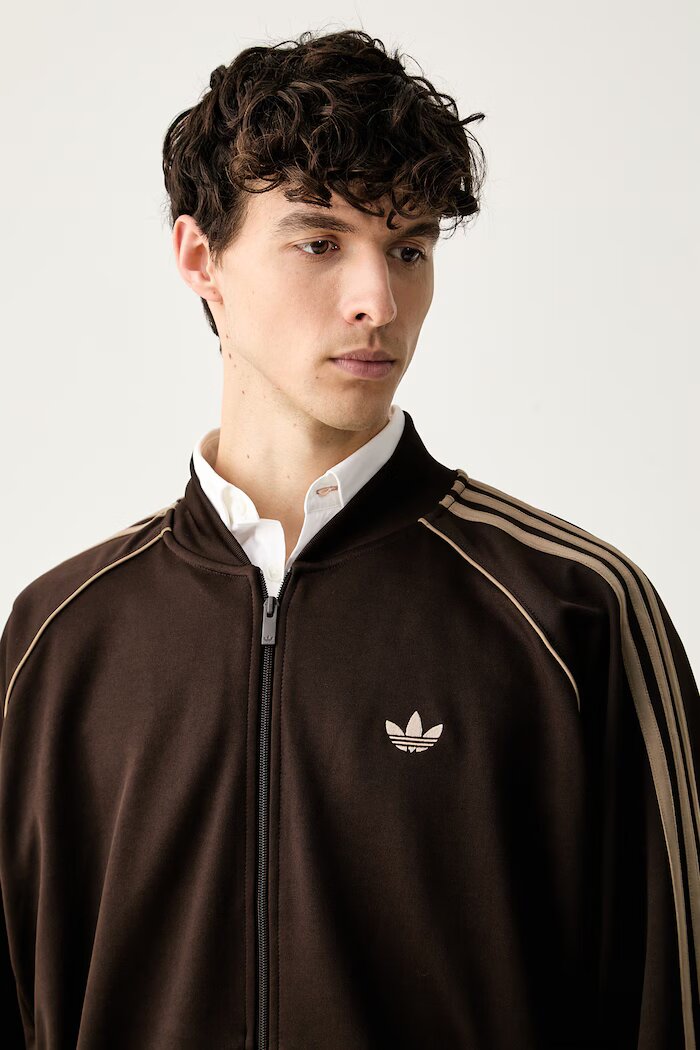 adidas Originals суичър с цип мъжки Adicolor Classics Loose кафяв KS4957