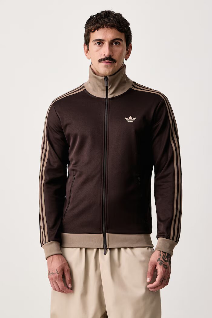 adidas Originals суичър с цип мъжки Beckenbauer кафяв KT5042