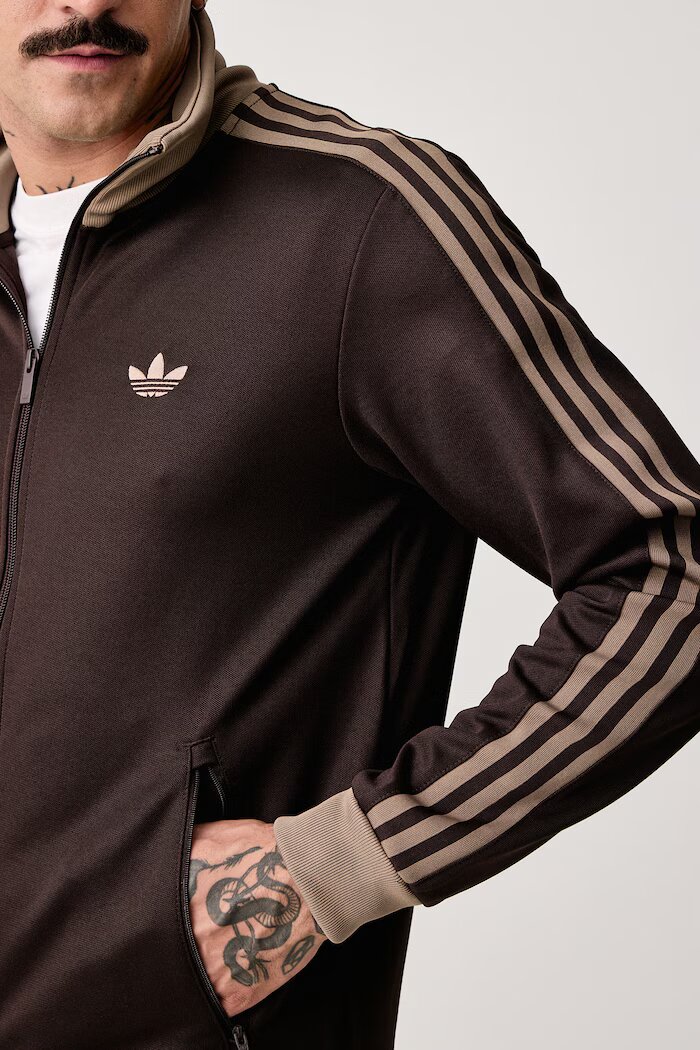 adidas Originals суичър с цип мъжки Beckenbauer кафяв KT5042