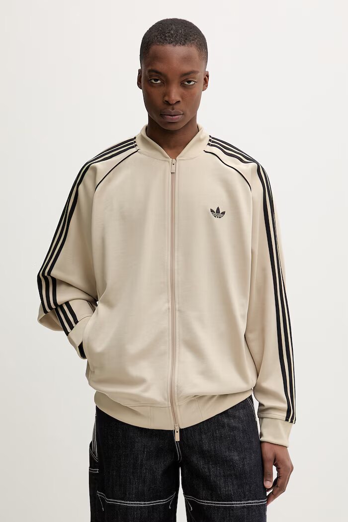 adidas Originals суичър с цип мъжки бежов KC8524