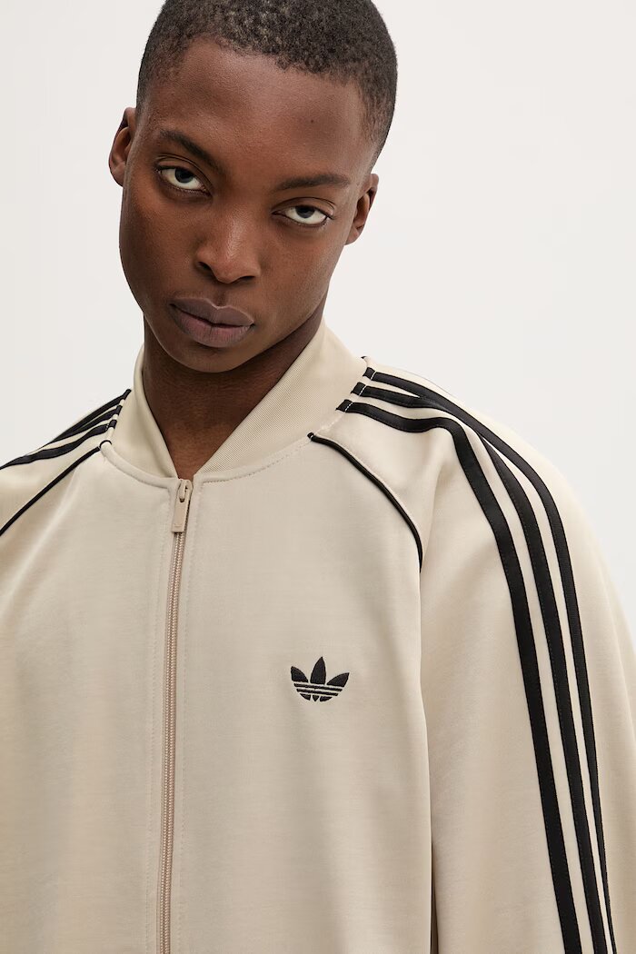 adidas Originals суичър с цип мъжки бежов KC8524