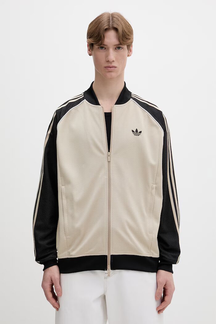 adidas Originals суичър с цип мъжки бежов KE0114