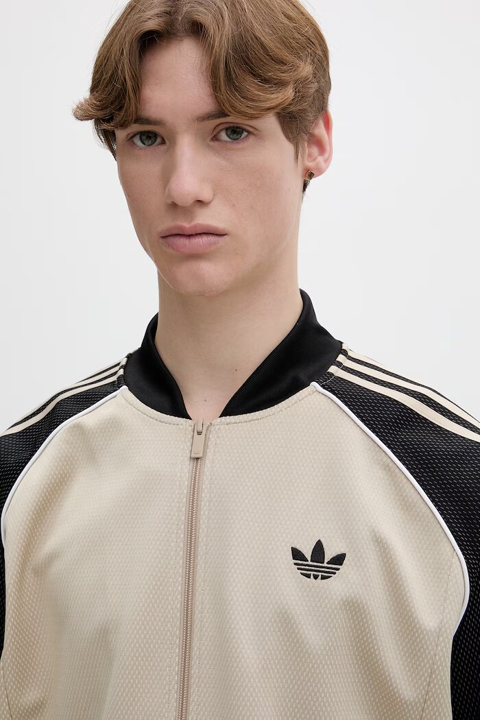 adidas Originals суичър с цип мъжки бежов KE0114