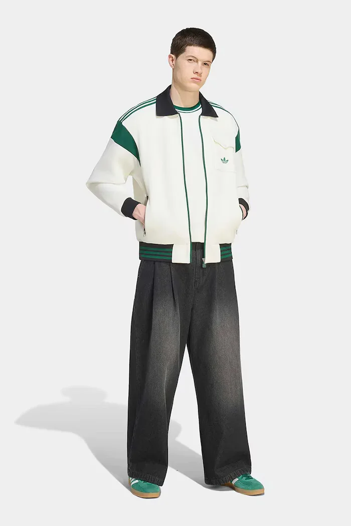 adidas Originals суичър с цип мъжки бежов KW5665