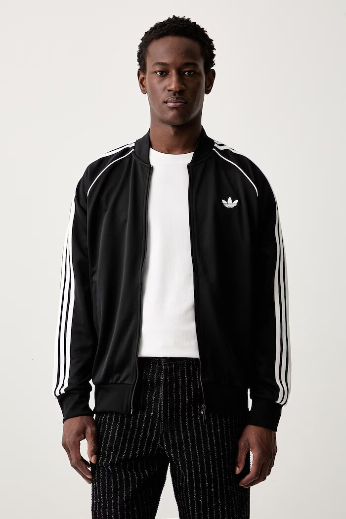 adidas Originals суичър с цип мъжки черен KE3512