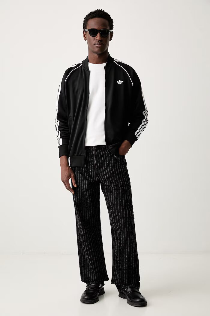 adidas Originals суичър с цип мъжки черен KE3512