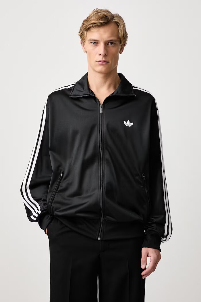 adidas Originals суичър с цип мъжки Firebird черен KD8312