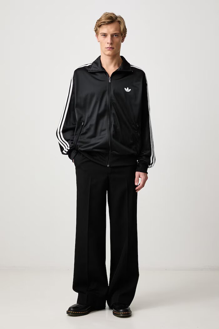 adidas Originals суичър с цип мъжки Firebird черен KD8312