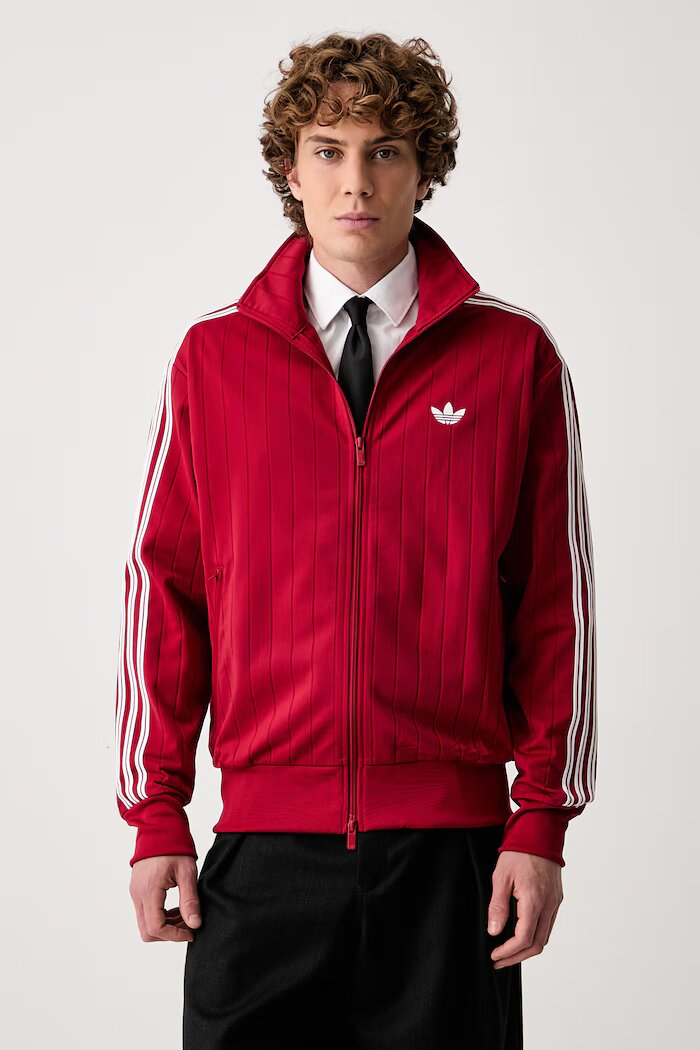adidas Originals суичър с цип мъжки Firebird Drop Needle червен KE4126