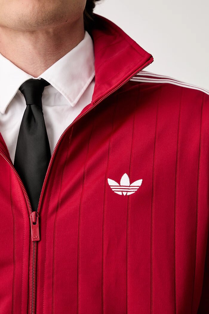 adidas Originals суичър с цип мъжки Firebird Drop Needle червен KE4126