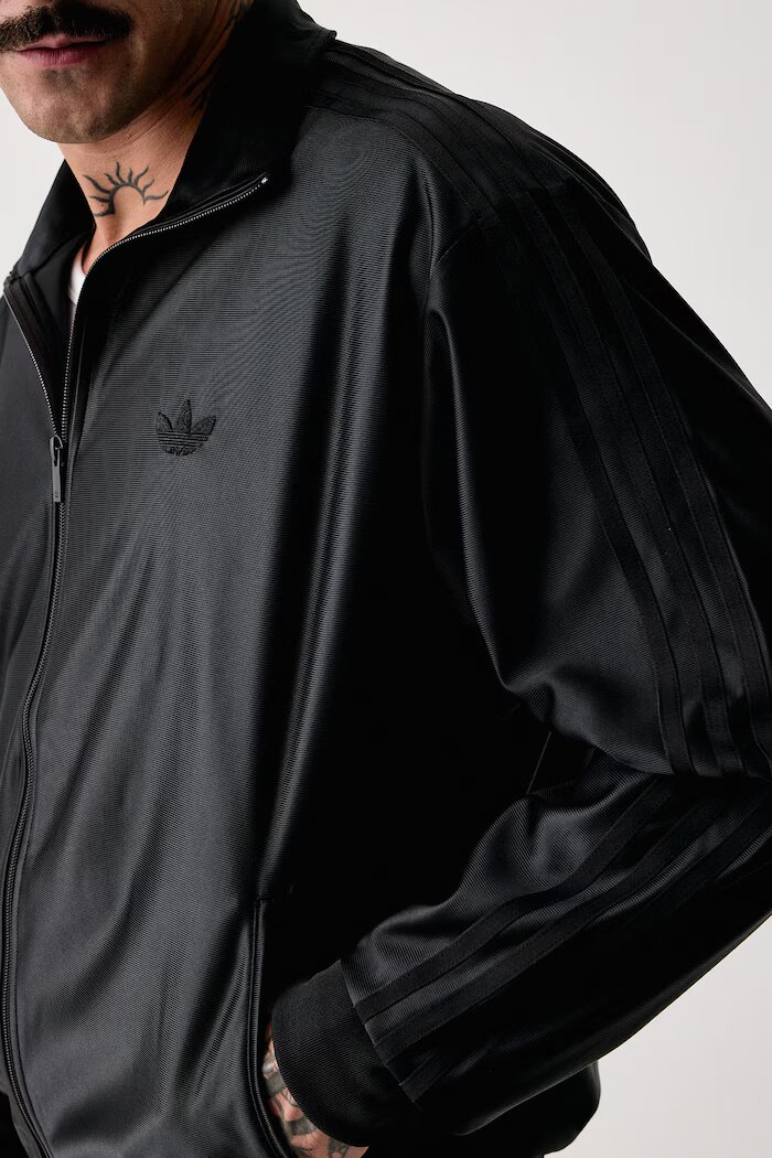 adidas Originals суичър с цип мъжки Firebird Metallic черен KE4163