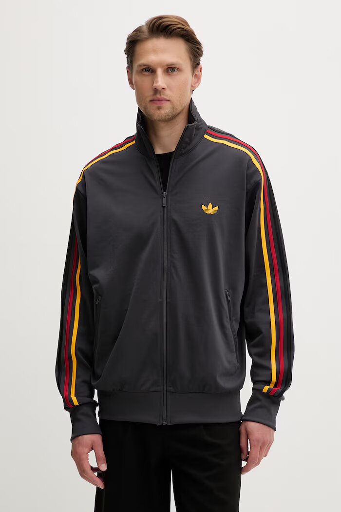 adidas Originals суичър с цип мъжки Firebird сив KD3842
