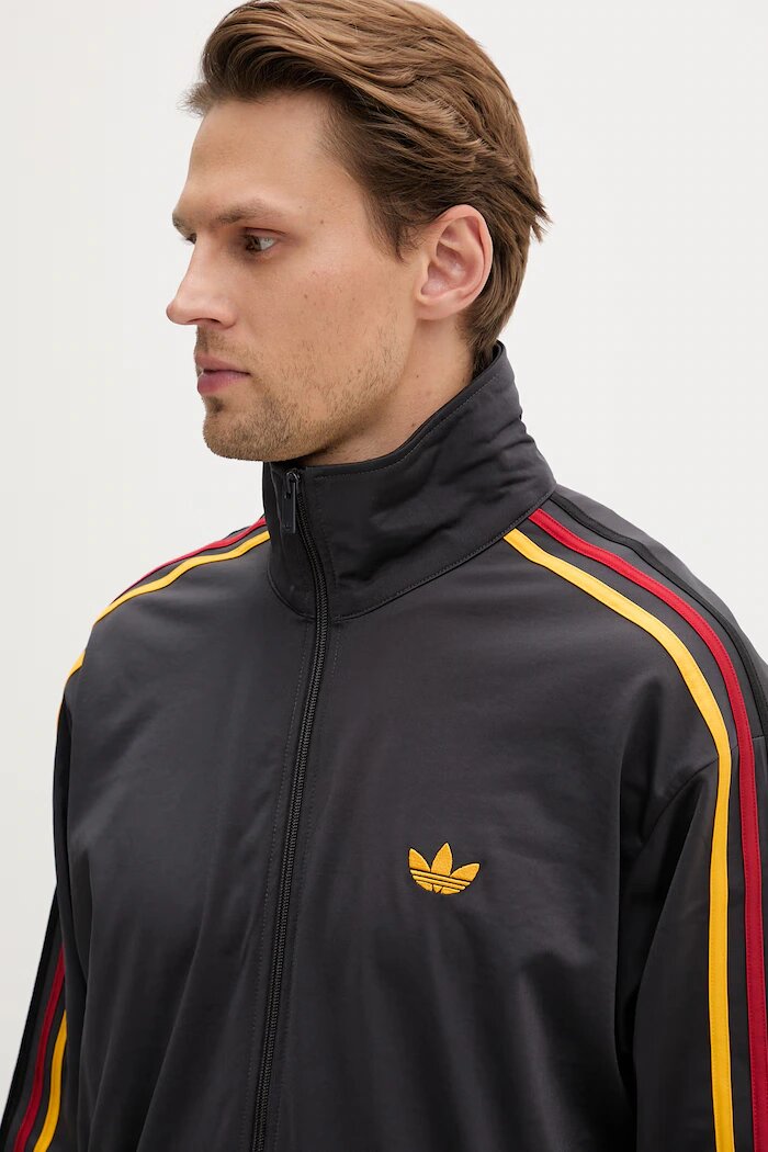 adidas Originals суичър с цип мъжки Firebird сив KD3842