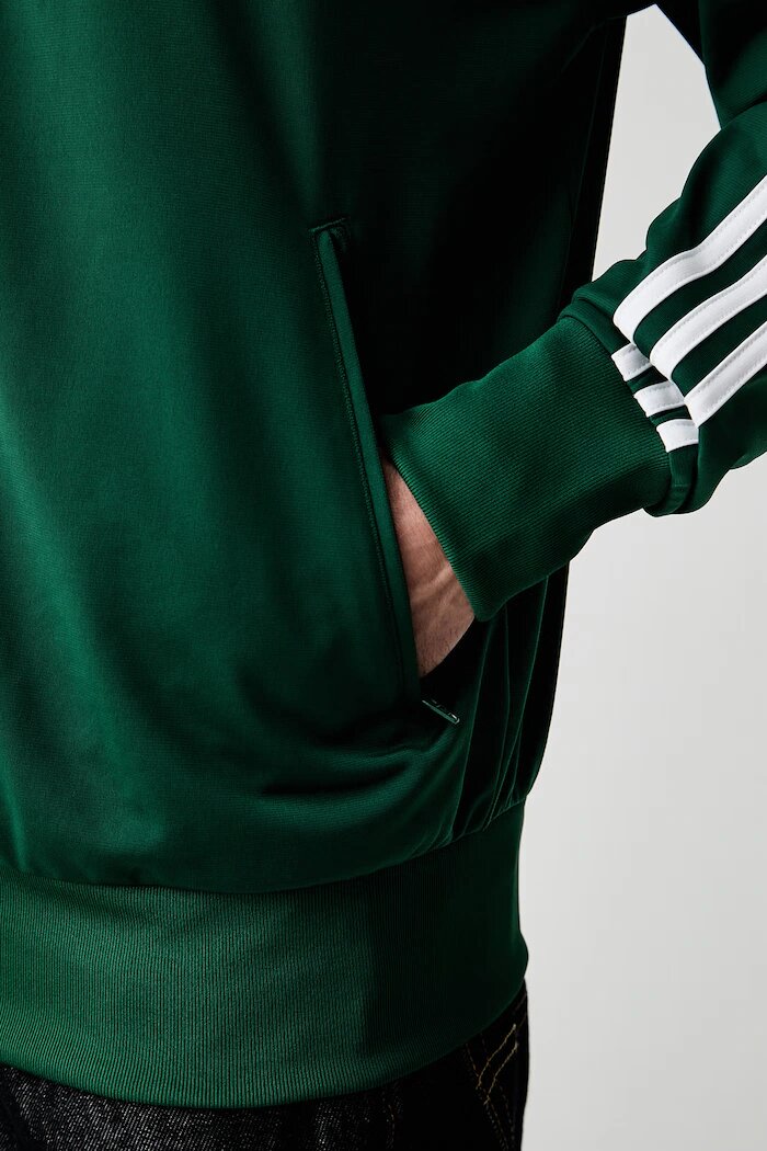 adidas Originals суичър с цип мъжки Firebird зелен KD8314
