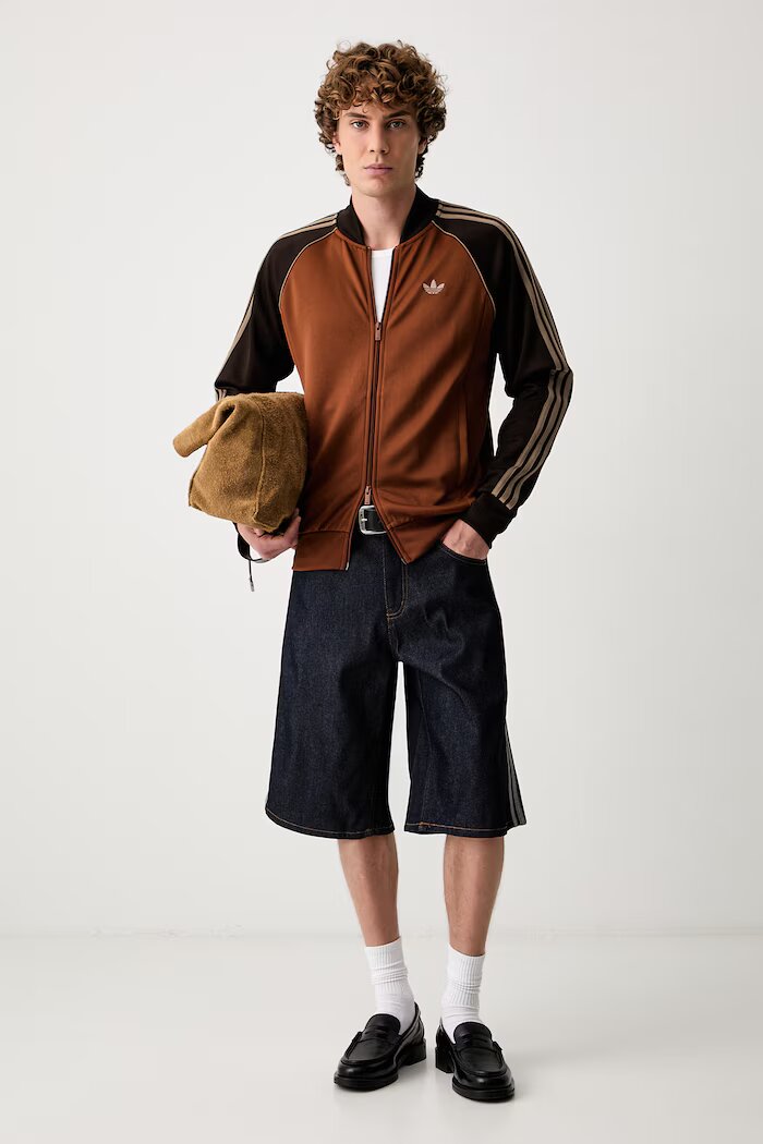 adidas Originals суичър с цип мъжки кафяв KT5036