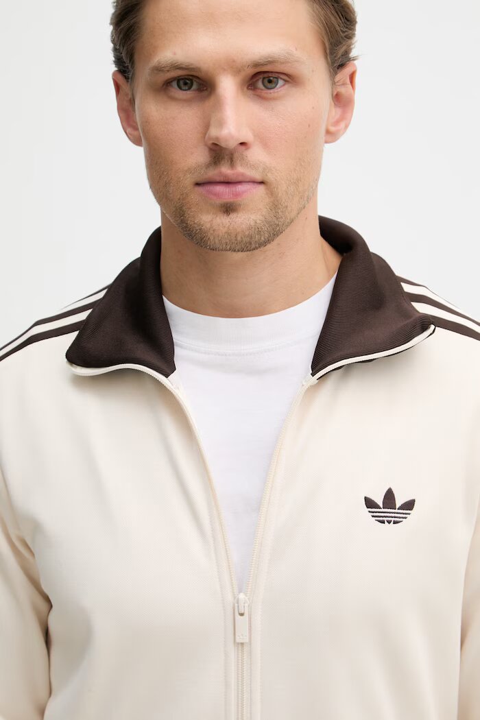 adidas Originals суичър с цип мъжки от памук бежов KQ9491