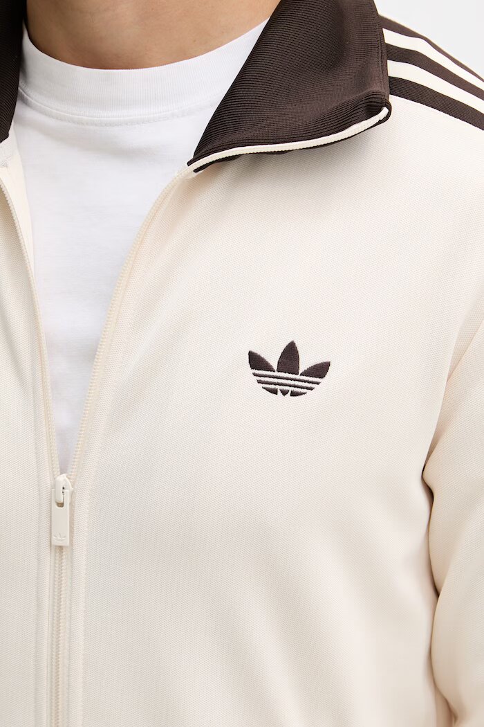 adidas Originals суичър с цип мъжки от памук бежов KQ9491