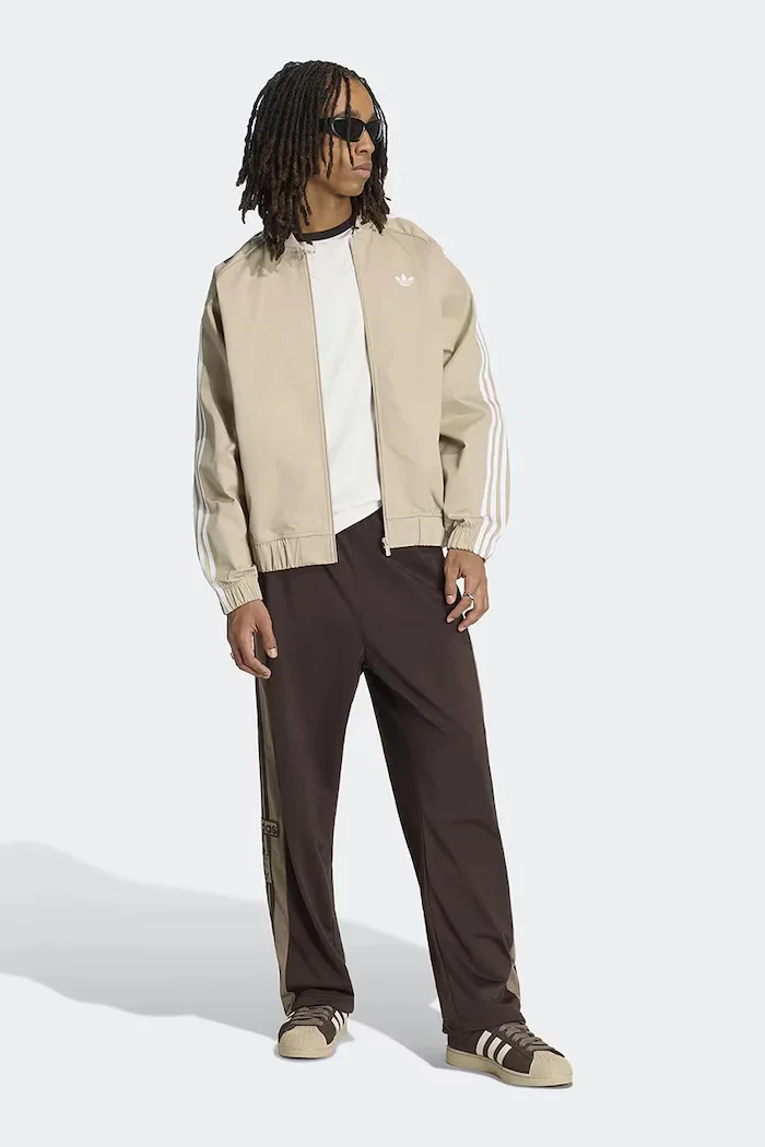 adidas Originals суичър с цип мъжки SST Adicolor Classic Cotton Twill бежов KR1369