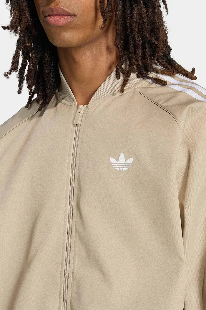 adidas Originals суичър с цип мъжки SST Adicolor Classic Cotton Twill бежов KR1369