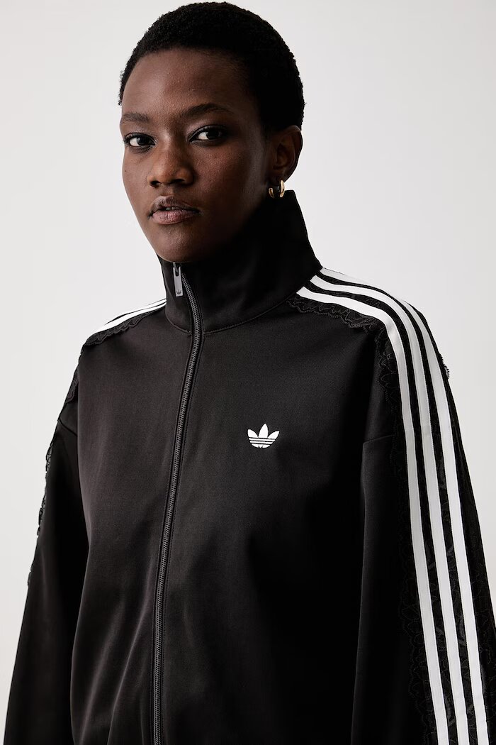 adidas Originals суичър с цип с памук Lace Injection кафяв LG4278