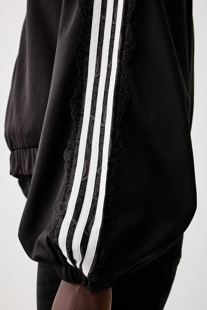 adidas Originals суичър с цип с памук Lace Injection кафяв LG4278