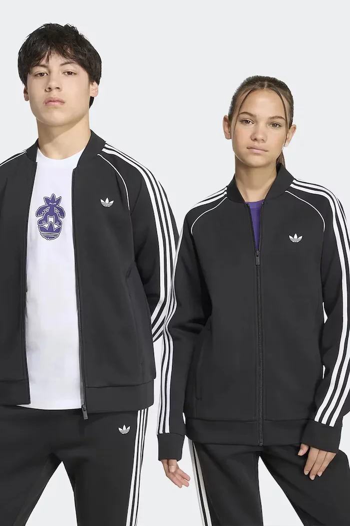 adidas Originals суичър с цип за деца черен KW0633