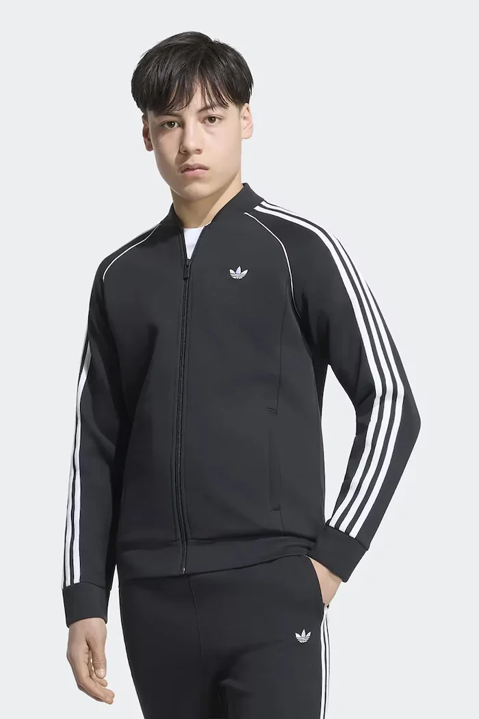 adidas Originals суичър с цип за деца черен KW0633