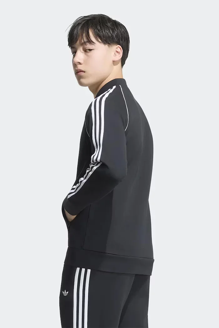 adidas Originals суичър с цип за деца черен KW0633