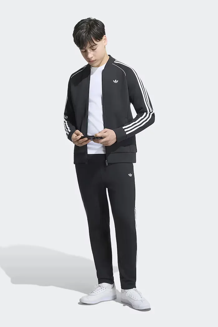 adidas Originals суичър с цип за деца черен KW0633