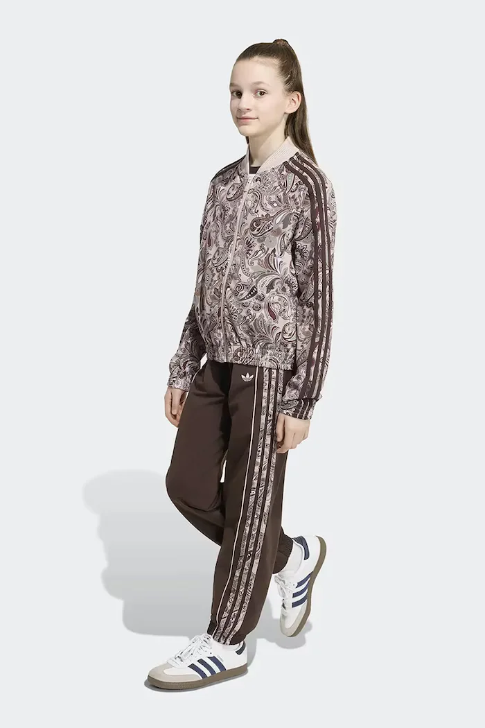 adidas Originals суичър с цип за деца кафяв KU9719
