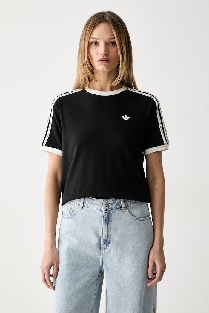 adidas Originals тениска дамска от памук с еластан черна KY8127