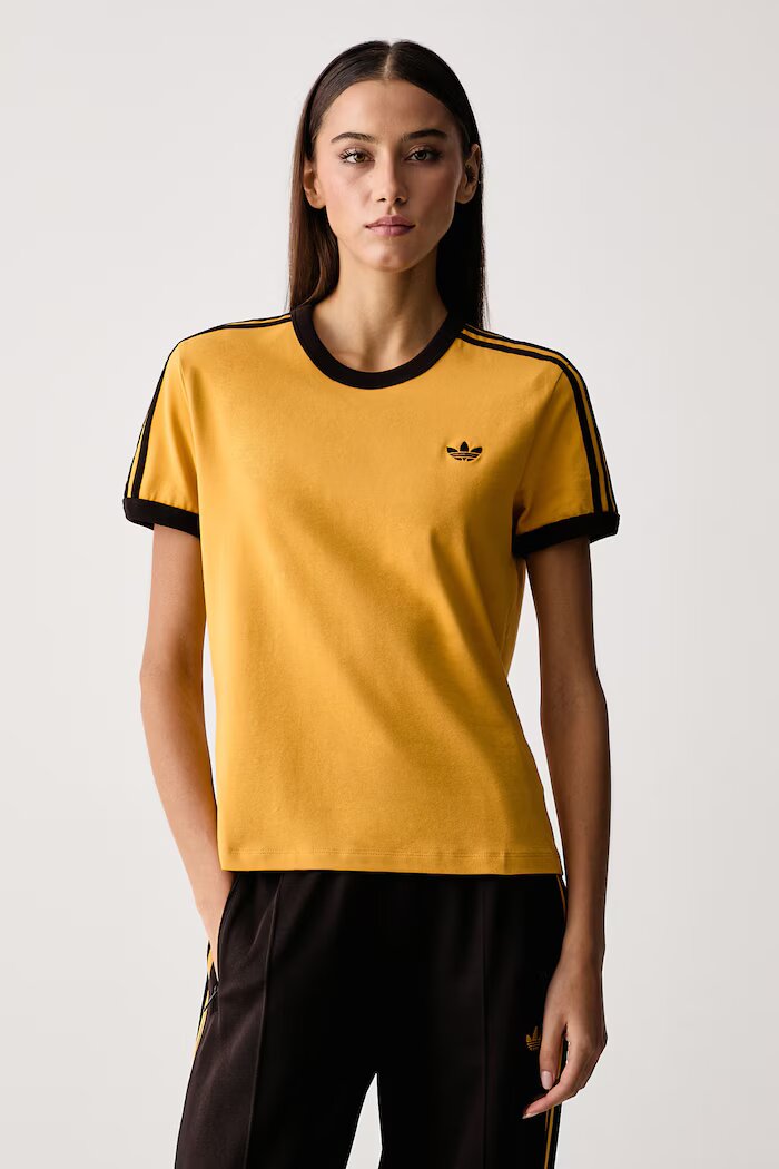 adidas Originals тениска дамска от памук с еластан жълта KS4775