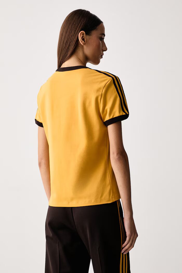 adidas Originals тениска дамска от памук с еластан жълта KS4775