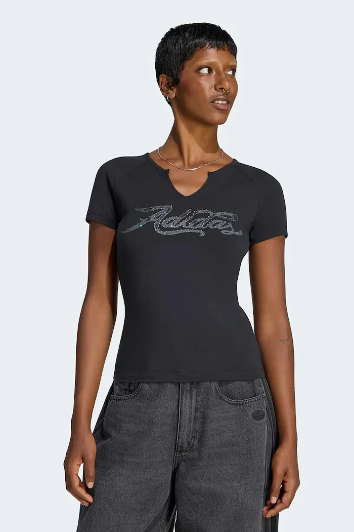 adidas Originals тениска дамска с памук черна LD5341