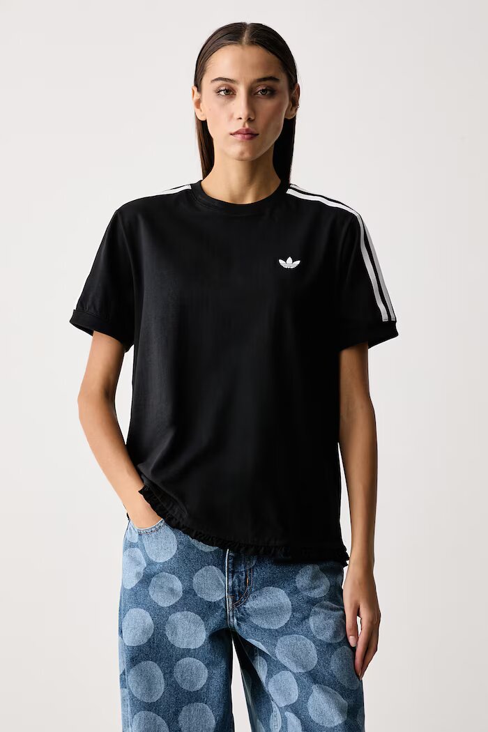 adidas Originals тениска дамска с памук Pleated черна LG4313