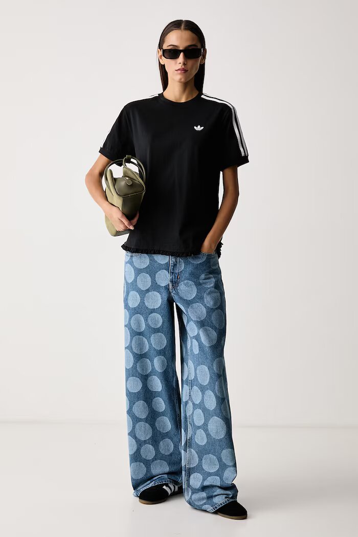 adidas Originals тениска дамска с памук Pleated черна LG4313