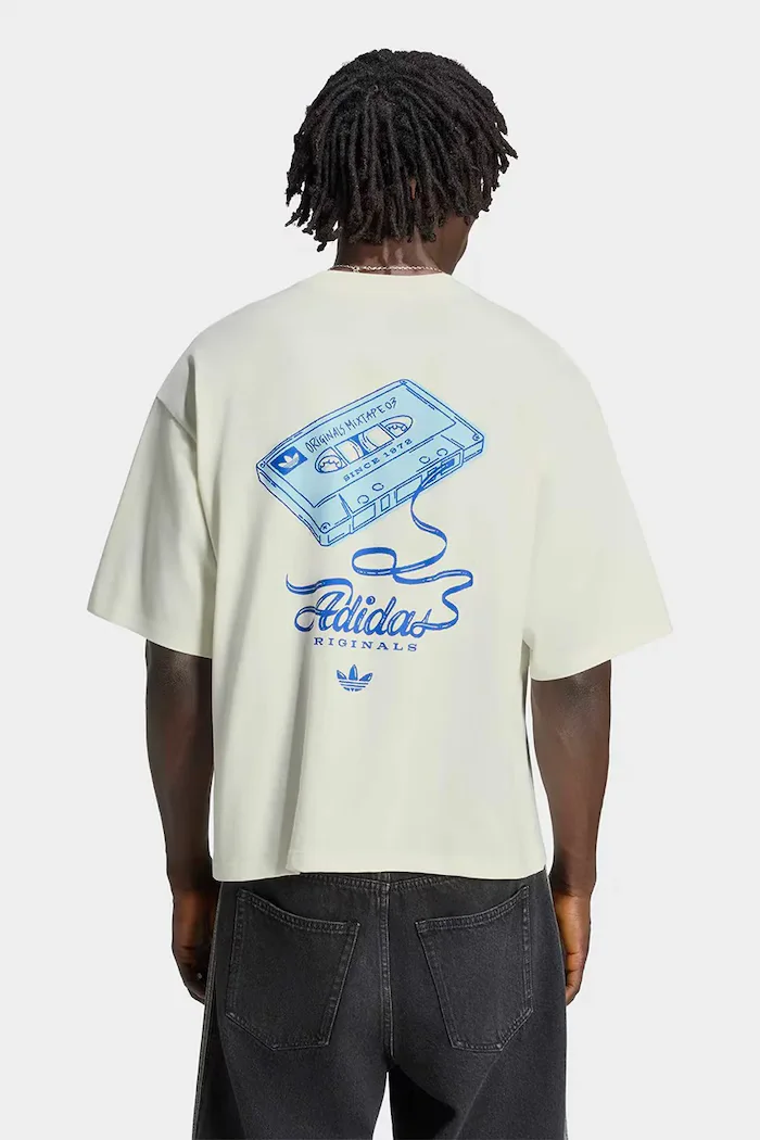 adidas Originals тениска мъжка от памук Record GFX бежова LI2484