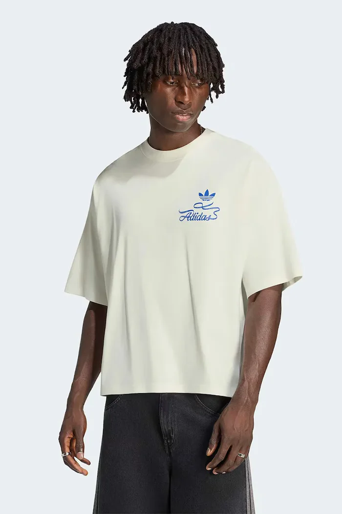 adidas Originals тениска мъжка от памук Record GFX бежова LI2484