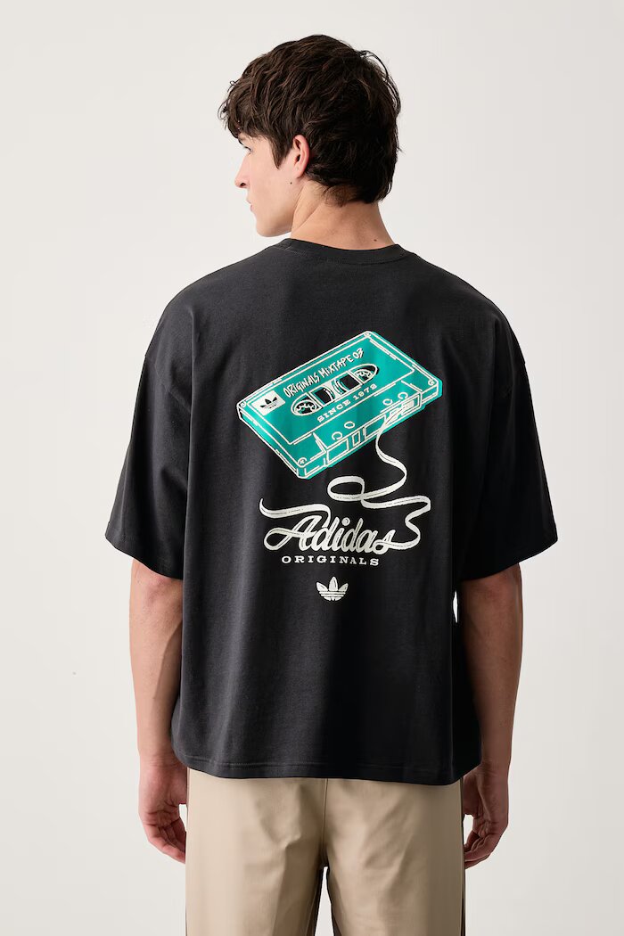 adidas Originals тениска мъжка от памук Record GFX черна LI2485