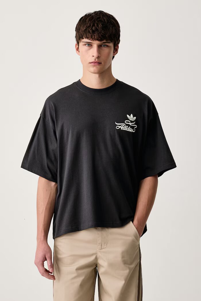 adidas Originals тениска мъжка от памук Record GFX черна LI2485