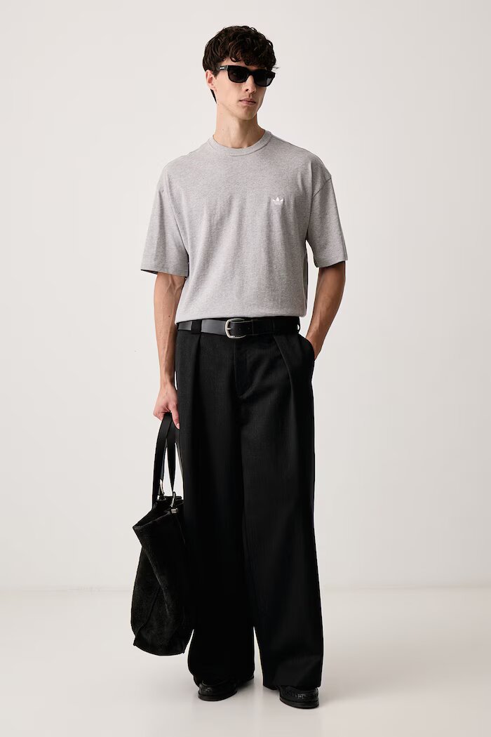 adidas Originals тениска мъжка с памук Trefoil Essentials сива IA7533