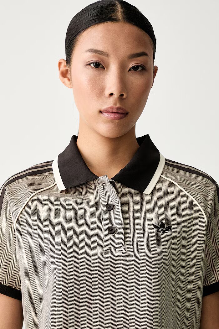 adidas Originals тениска с яка дамска кафява KX1871