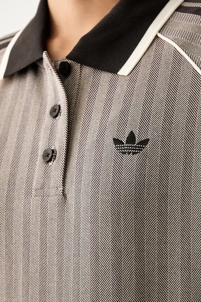 adidas Originals тениска с яка дамска кафява KX1871