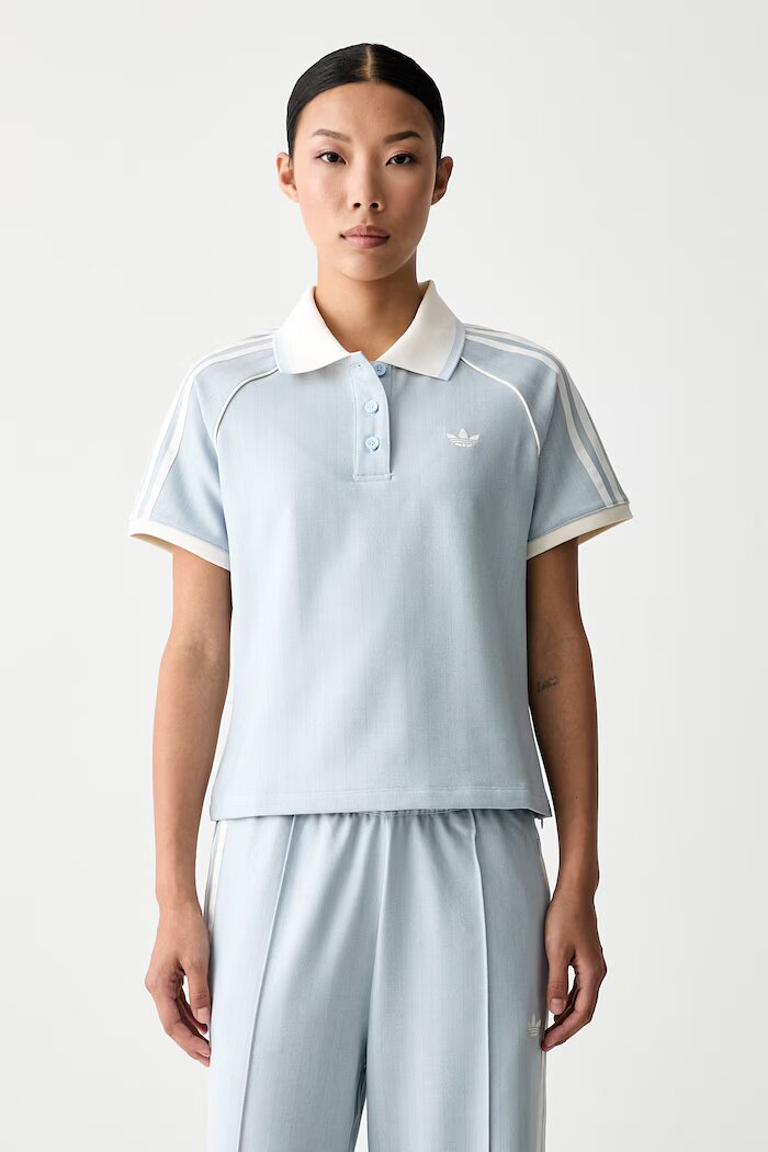 adidas Originals тениска с яка дамска синя KX1872