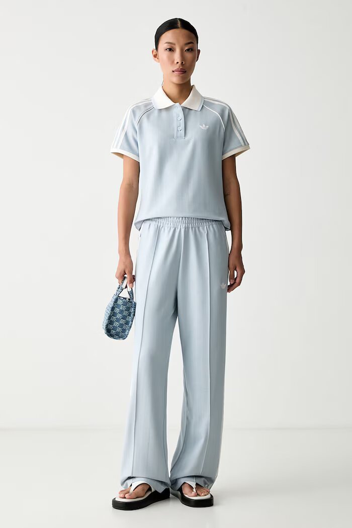 adidas Originals тениска с яка дамска синя KX1872