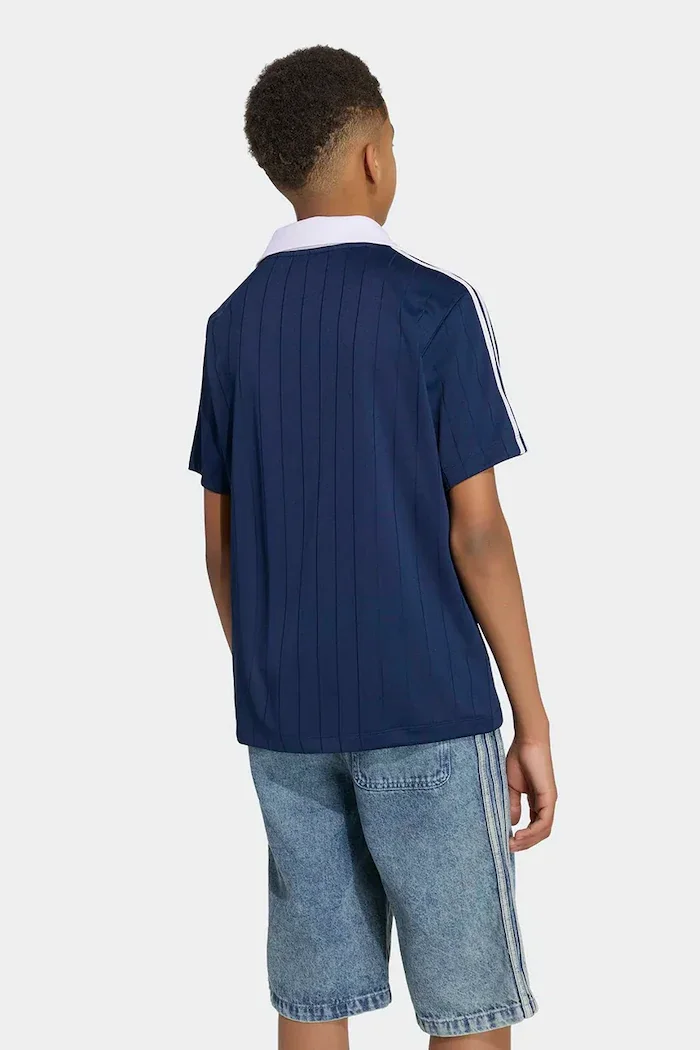 adidas Originals тениска с яка за деца тъмносиня HZ9628
