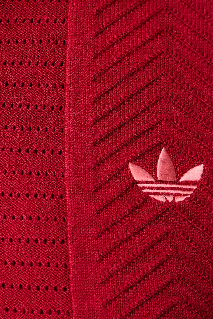 adidas Originals тениска тип пулове с яка дамска с вискоза Cable Knit червена KR7060
